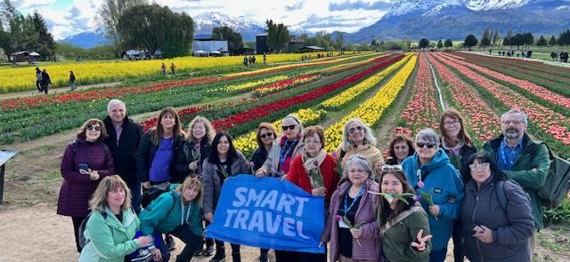 Grupo Smart Travel en el campo de tulipanes